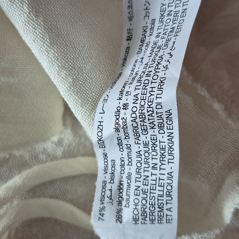 Zara White Ruffle Tie-Front FlounceTop SZ.L NWT - Picture 9 of 9